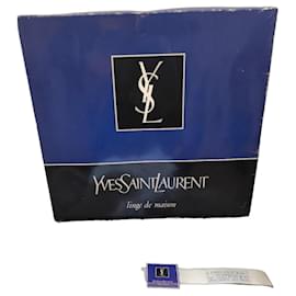 Yves Saint Laurent Drap de serviette YSL en coton bleu Bleu