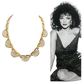 Autre Marque Colar Joan Collins tom dourado e cristais Dourado