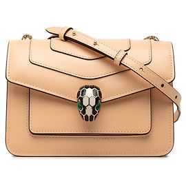 Bulgari Bolsa de Ombro com Corrente e Tiracolo Bvlgari Serpenti Forever Bege