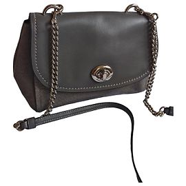 Bolsa de ombro Coach em couro cinza Cinza