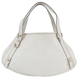 Gucci Abbey Leder-Tote-Bag Weiß