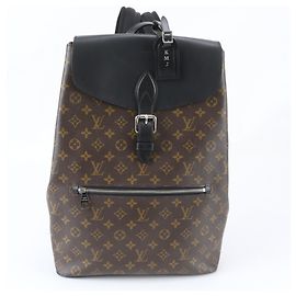 Mochila Louis Vuitton Monogram Macassar Parc de cuero Castaño