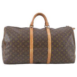 Sac Boston Louis Vuitton Monogram Keepall 60 Marron