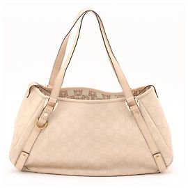 Gucci Guccissima Abbey Leder Tote Bag Beige