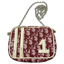 Christian Dior Monogram Canvas Mini Clutch bag White Red