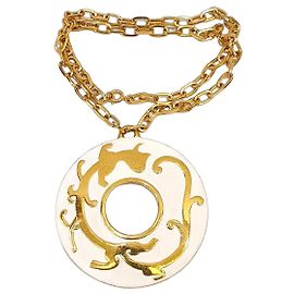 Autre Marque Collier "Dragon" Trifari plaqué or 18kt Blanc Doré