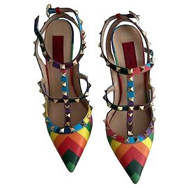 Valentino Rockstud rainbow pumps in multicolored leather Multiple colors