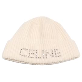 Céline Celine White Wool Knit Hat White