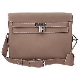 Hermès Hermes Togo Etoupe Gray Shoulder Bag Taupe