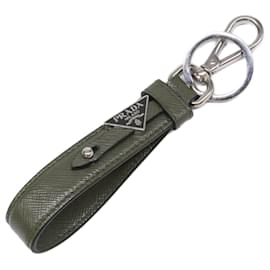 Prada Saffiano Leather Keyring Green