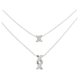 Autre Marque Collana in Pt850 e diamanti Argento
