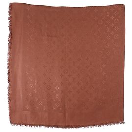 Stola in seta e lana Monogram Louis Vuitton Marrone