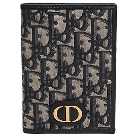 Dior Blue Monogram passport holder Blue