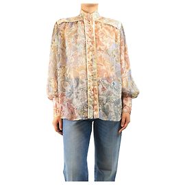 Zimmermann Blusa floreale trasparente multicolore - size UK 10 Multicolore