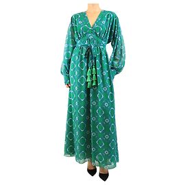 Alexis Robe à manches longues imprimée tie-dye verte - size M Vert
