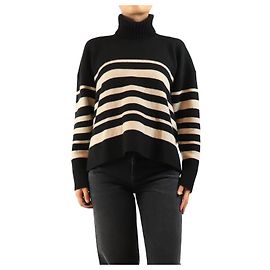 Proenza Schouler Camisola de gola alta às riscas preta e bege - size S Preto