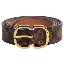 Louis Vuitton Brown Damier Ebene slim belt Brown