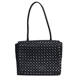 Bottega Veneta Borsa a tracolla Liberta in pelle nera Nero