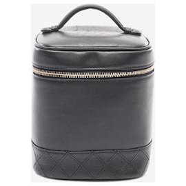 Chanel Bicolore Vanity Bag aus schwarzem Lambskin Schwarz