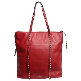 Valentino Red Rockstud Leder-Tote-Bag Rot
