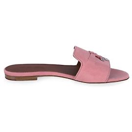 Loro Piana Women's Summer Charm Suede Mule Slippers (Halight) Red