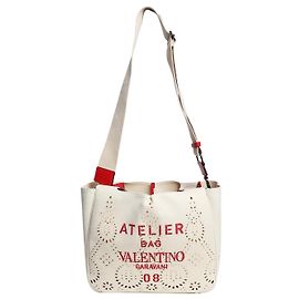 Valentino Borsa Atelier broderie 08 neutra e rossa Altro