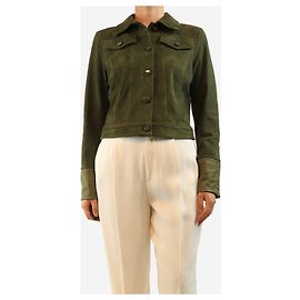 Veste en daim vert Iris & Ink - taille UK 10 Vert