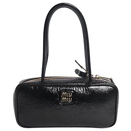 Miu Miu Borsa Beau con manico in vernice nera Nero