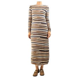 Veronica Beard Robe en maille rayée marron - size S Marron