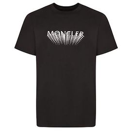 Moncler T-Shirt aus Baumwolljersey Schwarz