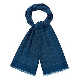 Salvatore Ferragamo Gancini Monogram Print Stole Scarf Blue
