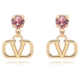Valentino Garavani Logo Crystal Drop Ohrringe YCW Orange