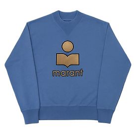 Isabel Marant  Fleece-Sweatshirt Blau mit gesticktem Logo aus Samt Blau