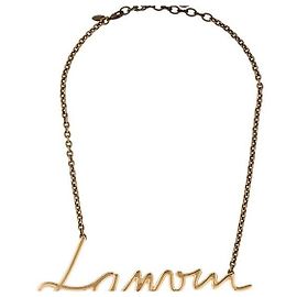 Lanvin Colar com pingente Log Dourado Multicor