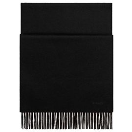 Hermès Sciarpa in cashmere nera con logo ricamato Multicolore
