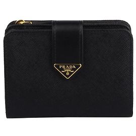 Prada Saffiano Bi-Fold Wallet Black