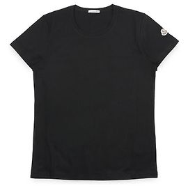 Moncler T-shirt de algodão de manga curta com patch Preto