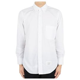 Thom Browne Hidden Three Stripes Popeline-Hemd (White) Silber