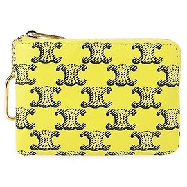 Céline Llavero y monedero de lona Triomphe para mujer Amarillo