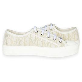 Dior Work and Oblique Low Top Sneaker für Damen (Ivory/Gold) Weiß