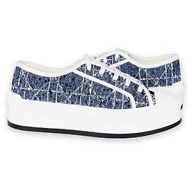 Dior Sneakers basse con platform in denim e tweed da donna - Work (Blue) Multicolore