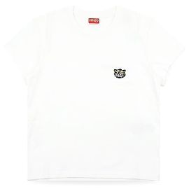 Kenzo T-shirt de manga curta para mulher com patch bordado Wild Tiger (White) Branco