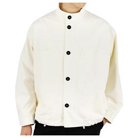 Jil Sander Men's Casual Drawstring Cotton Jacket (Light Beige) Brown