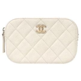 Chanel Bolsa de cintura em couro caviar bege Marrom
