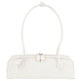 Alaïa Sac à épaule Medium Le Techel en chèvre glacée Argenté