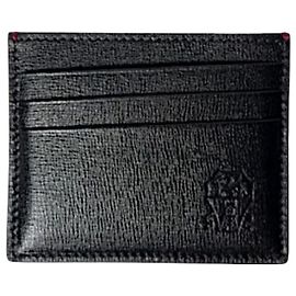 Brunello Cucinelli Engraved Logo Calf Leather Cardholder Black