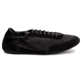 Prada Sneaker elastiche in nylon e camoscio Nero