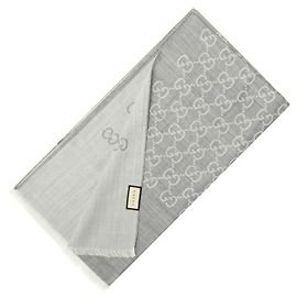 Gucci Cachecol GG em lã e seda stamp: Prata
