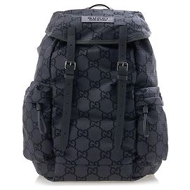 Gucci Men's Large GG Polyester Backpack FACPL Black