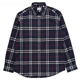 Burberry Camicia in popeline di cotone a quadretti Nero